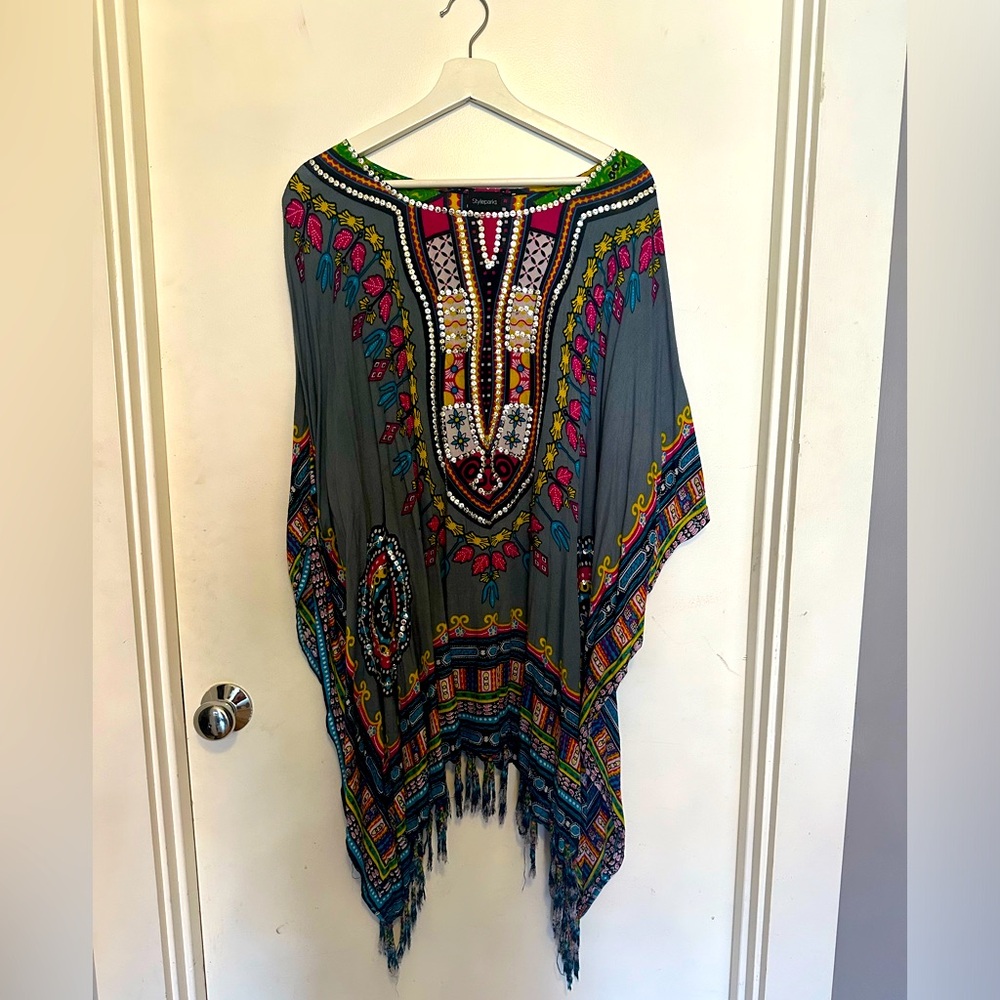 Sequin beach poncho